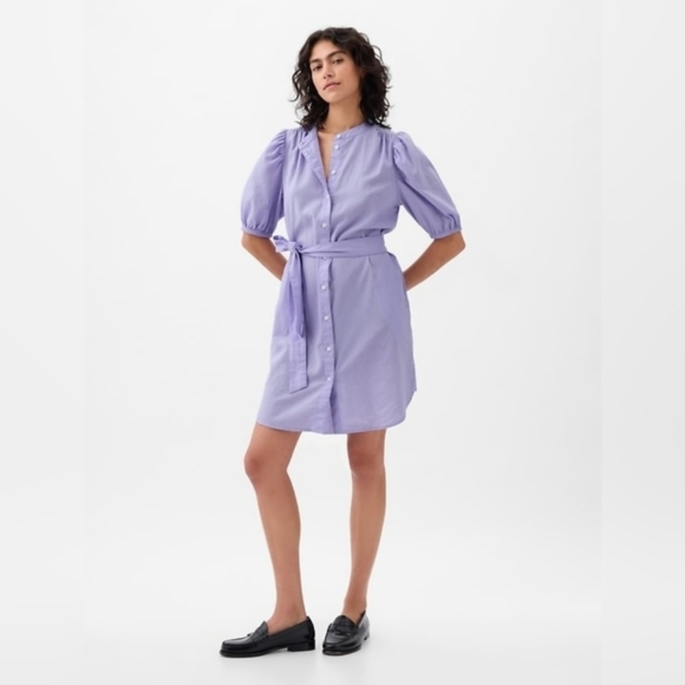 GAP Purple Puff Sleeve Mini Sundress